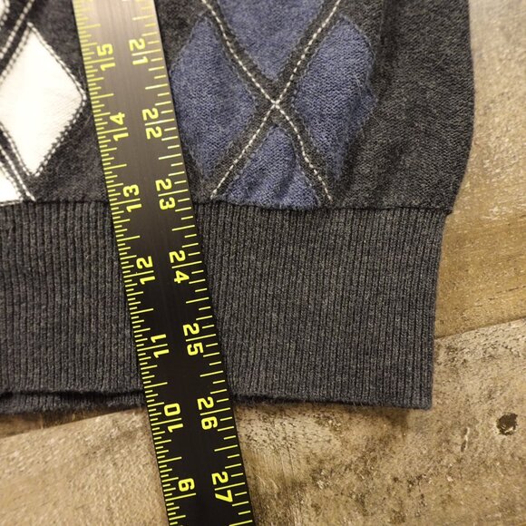 BKE Argyle Quarter Zip Sweater Men’s XL Gray Blue Classic Preppy Cotton BUCKLE - Picture 6 of 11